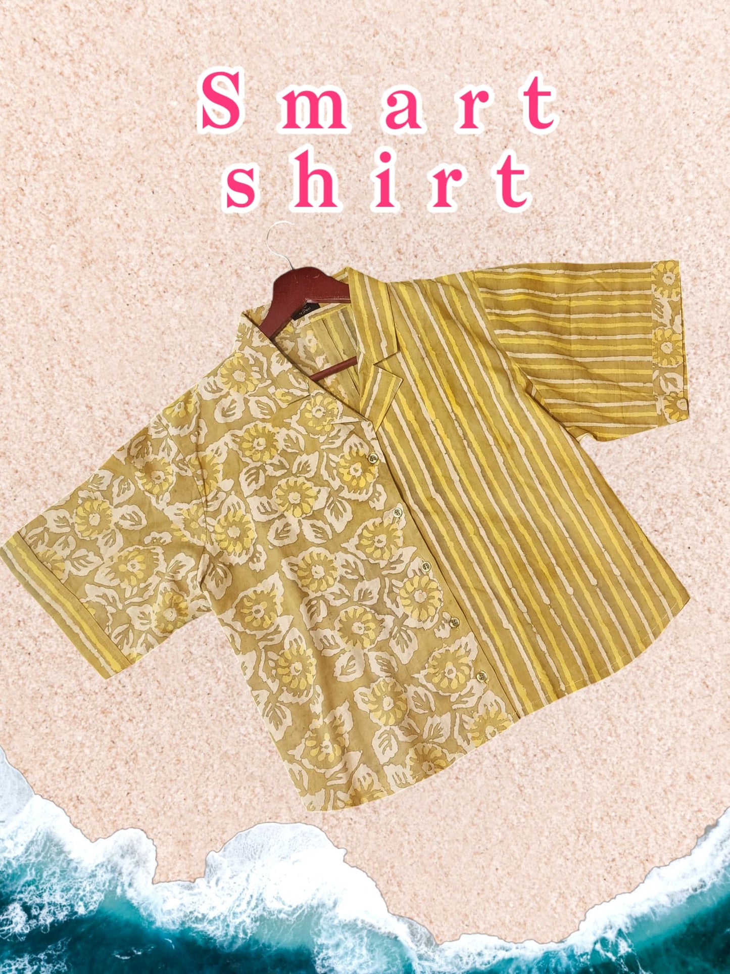Half in half Shirt - Yellow