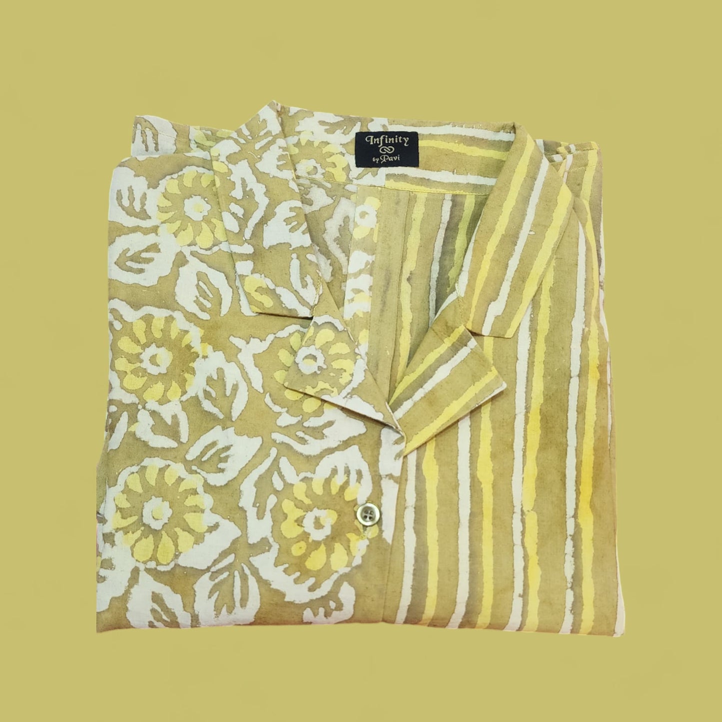 Half in half Shirt - Yellow