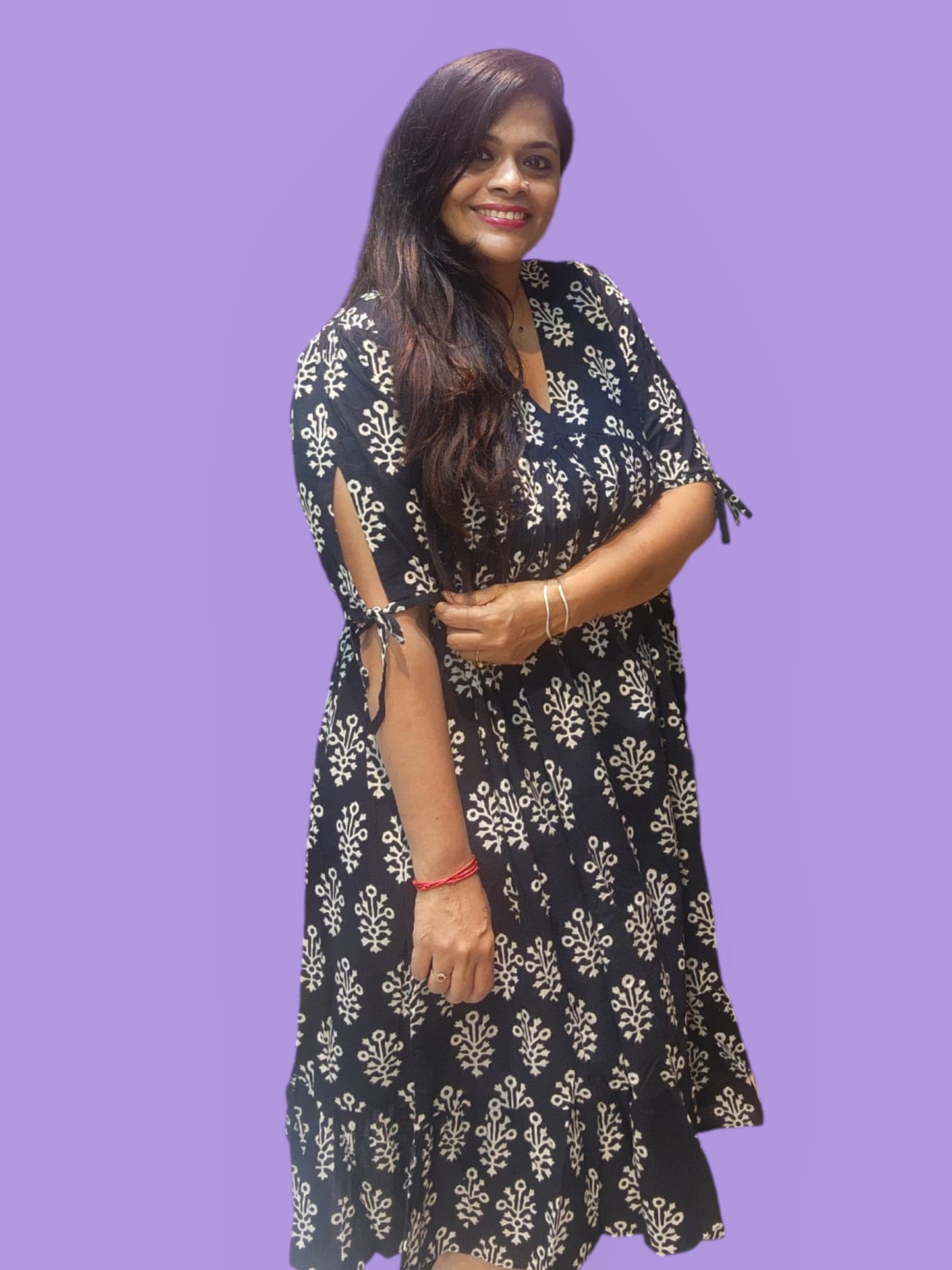 Dress with Big Motif - Black