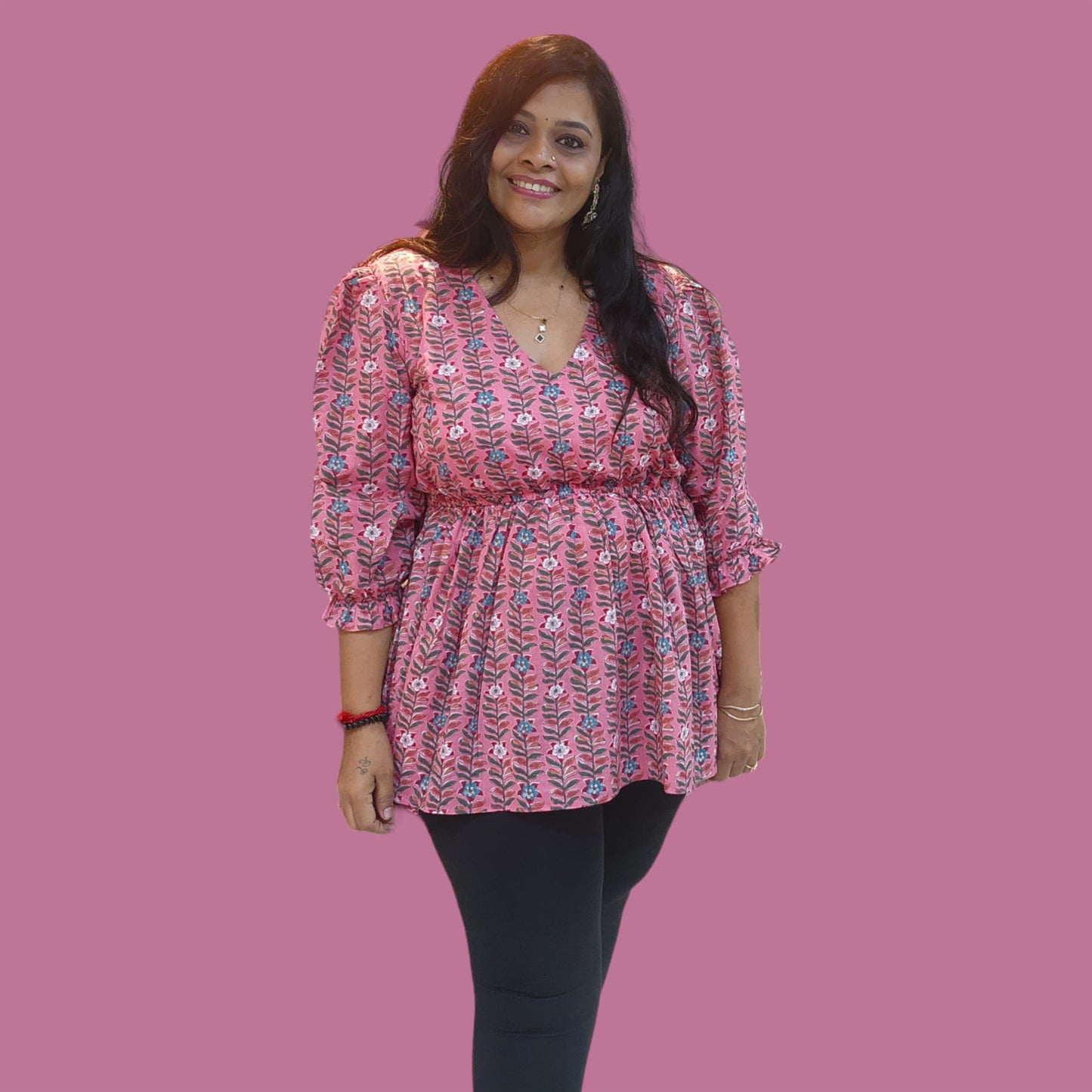 Peplum Top - Peachy