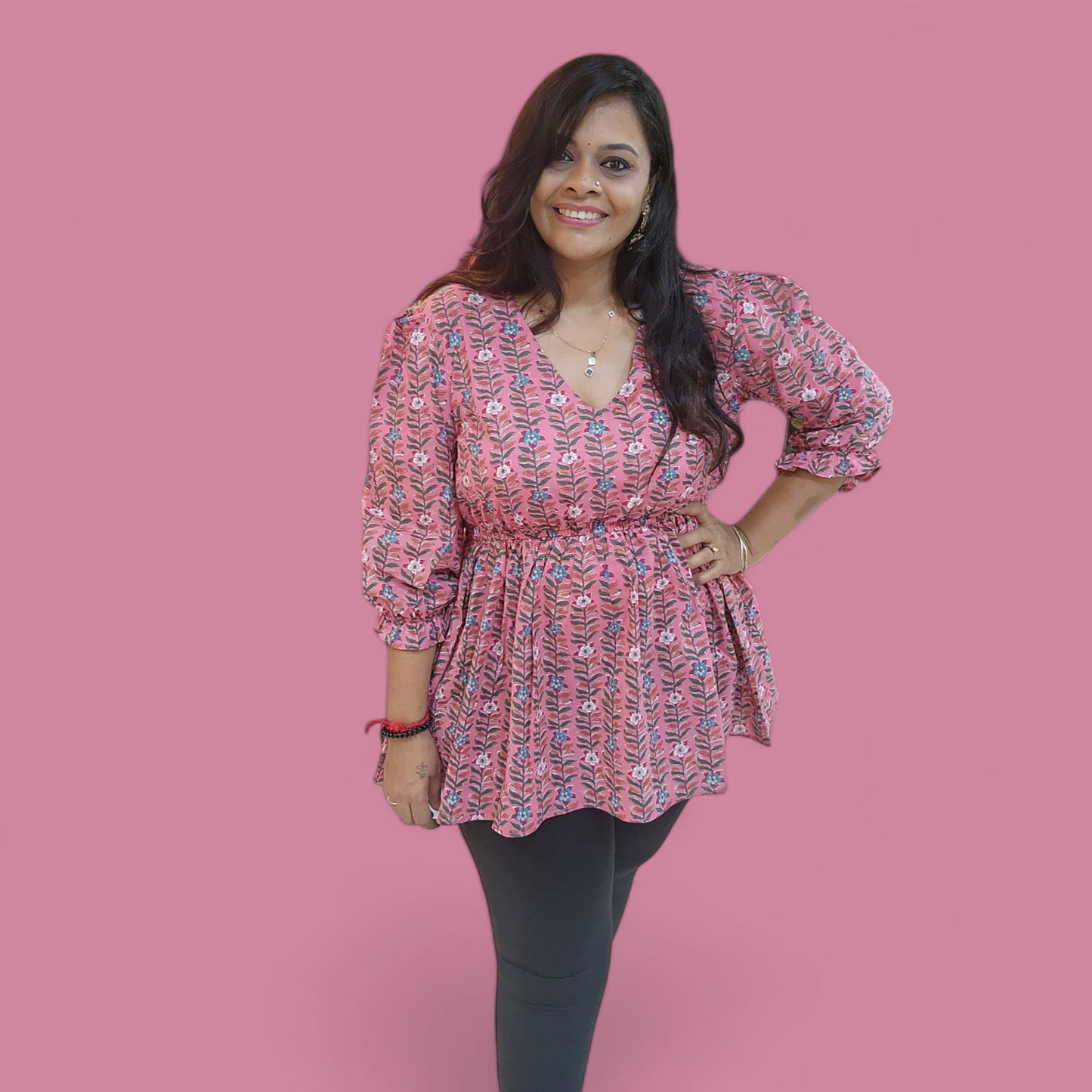 Peplum Top - Peachy