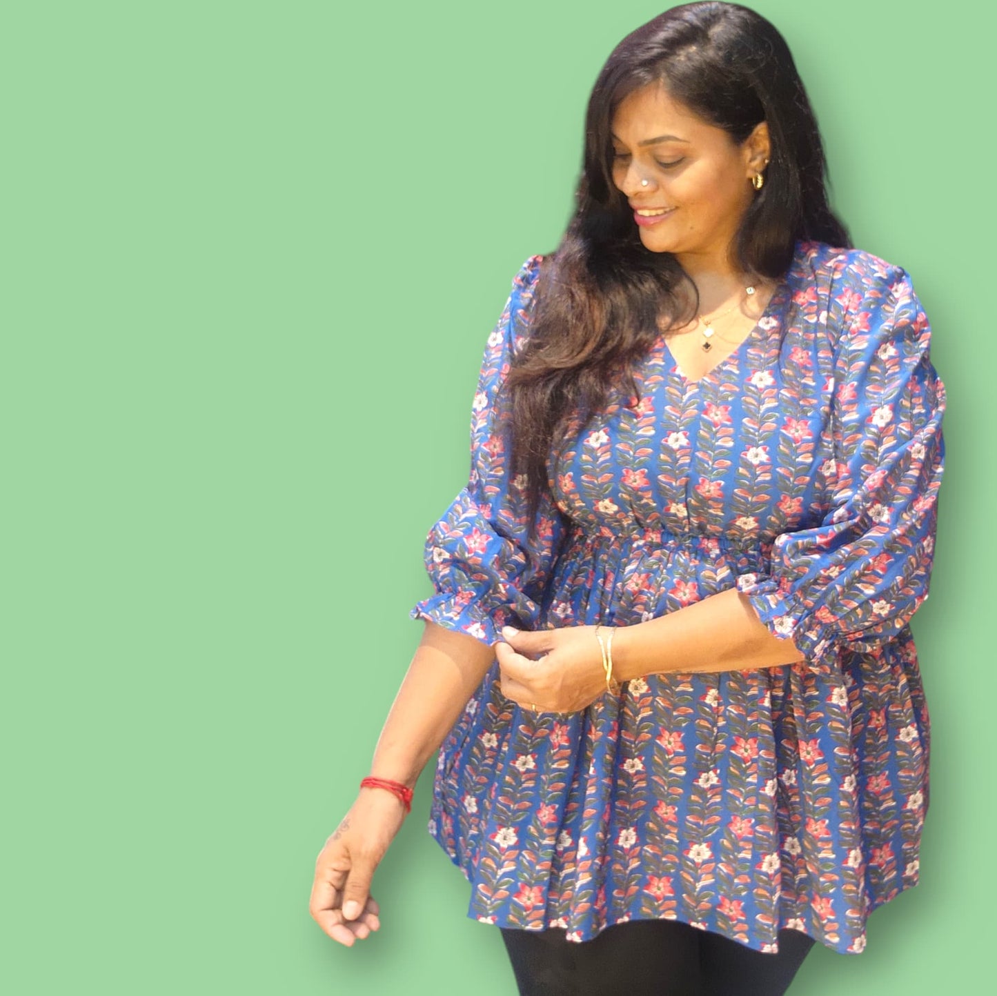 Peplum Top - Blue Breeze