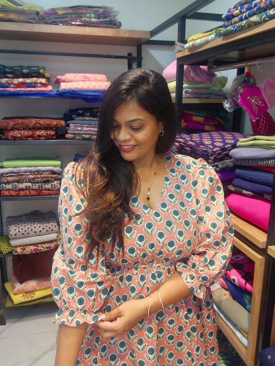 Peplum Top - Tutti Frutti Peachy