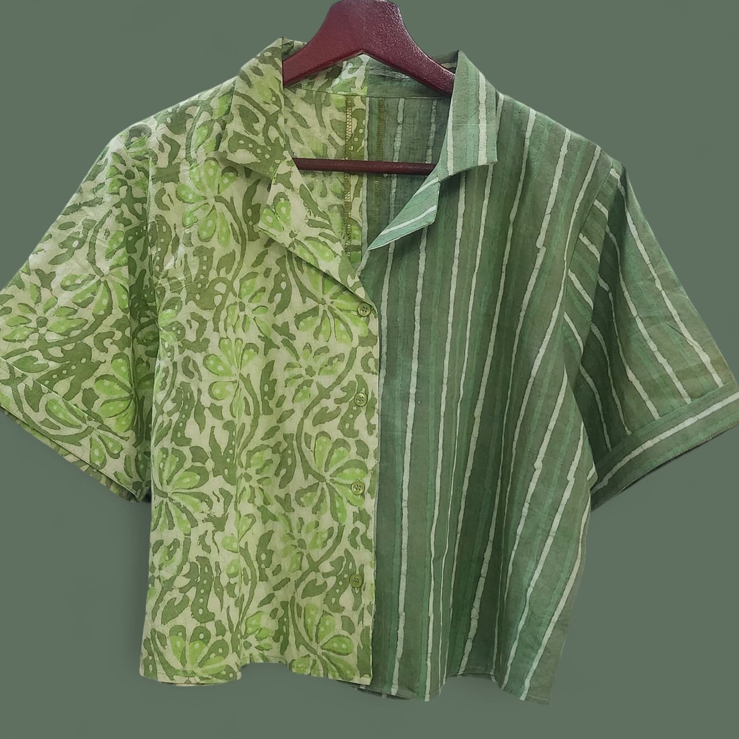 Half in half Shirt - Green