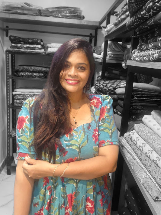 Dress - Blossom Bliss-Aqua